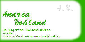 andrea wohland business card